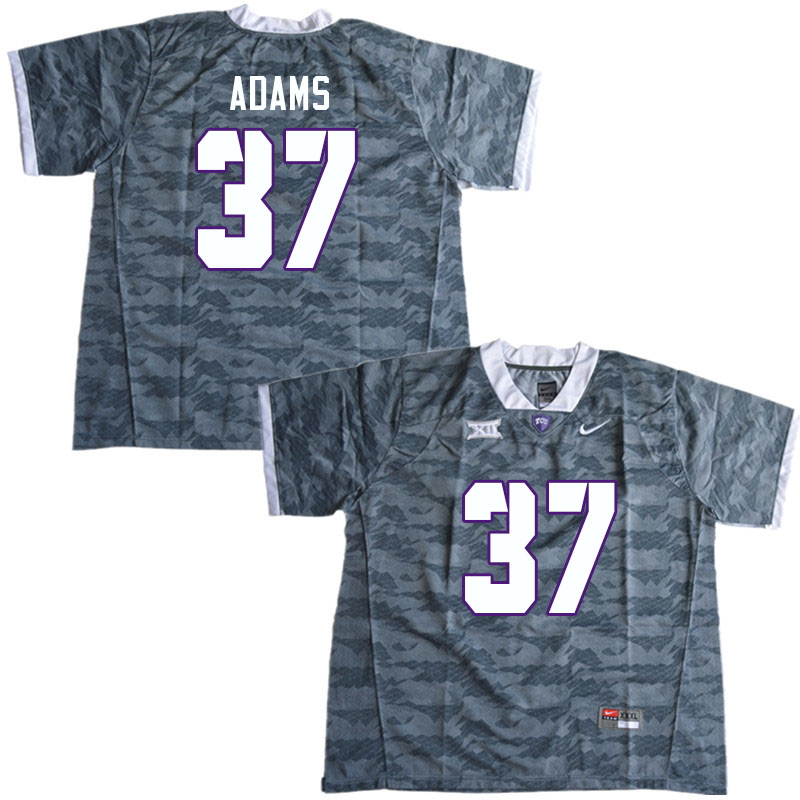 Men #37 Dylan Adams TCU Horned Frogs College Football Jerseys Sale-Gray - Click Image to Close